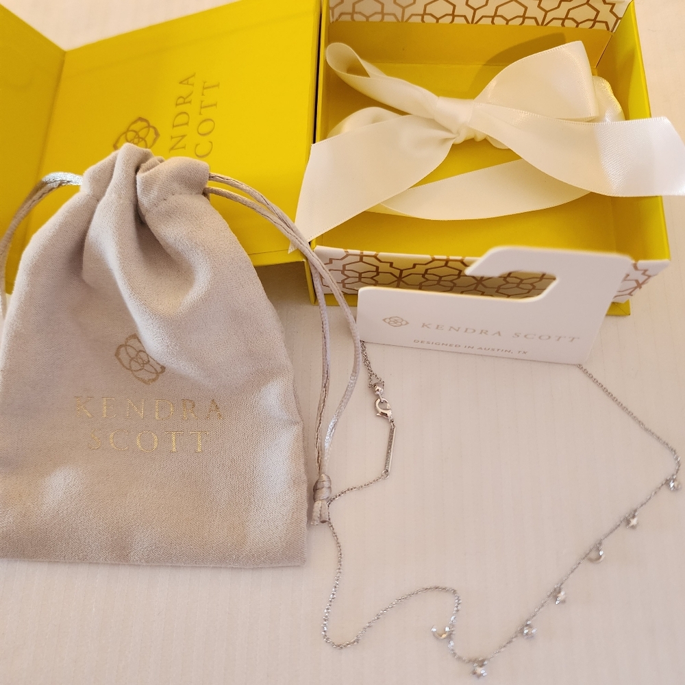Kendra Scott Silver Celestial Charm Necklace. 19.5 Inches Long - Picture 3 of 7